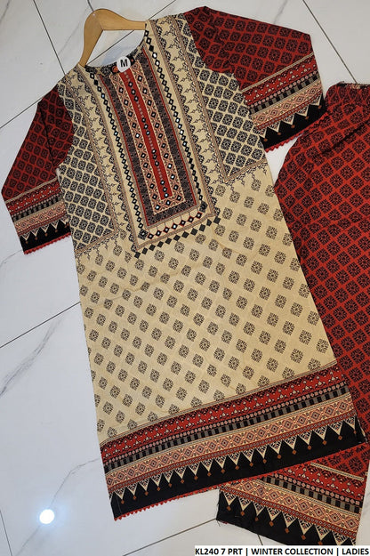 KL240 7 PRT Pakistani women's cotrise straight shirt back view