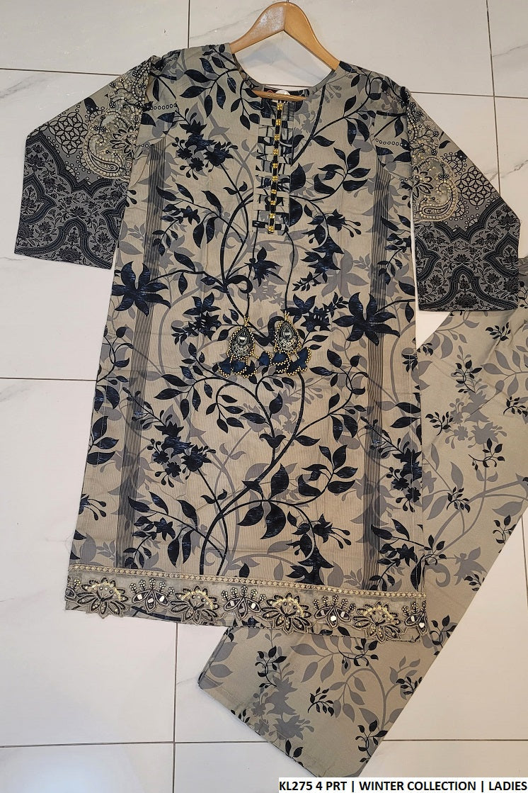 Cotrise straight shirt KL275 4 - Pakistani women's casual outfit with dupatta front view