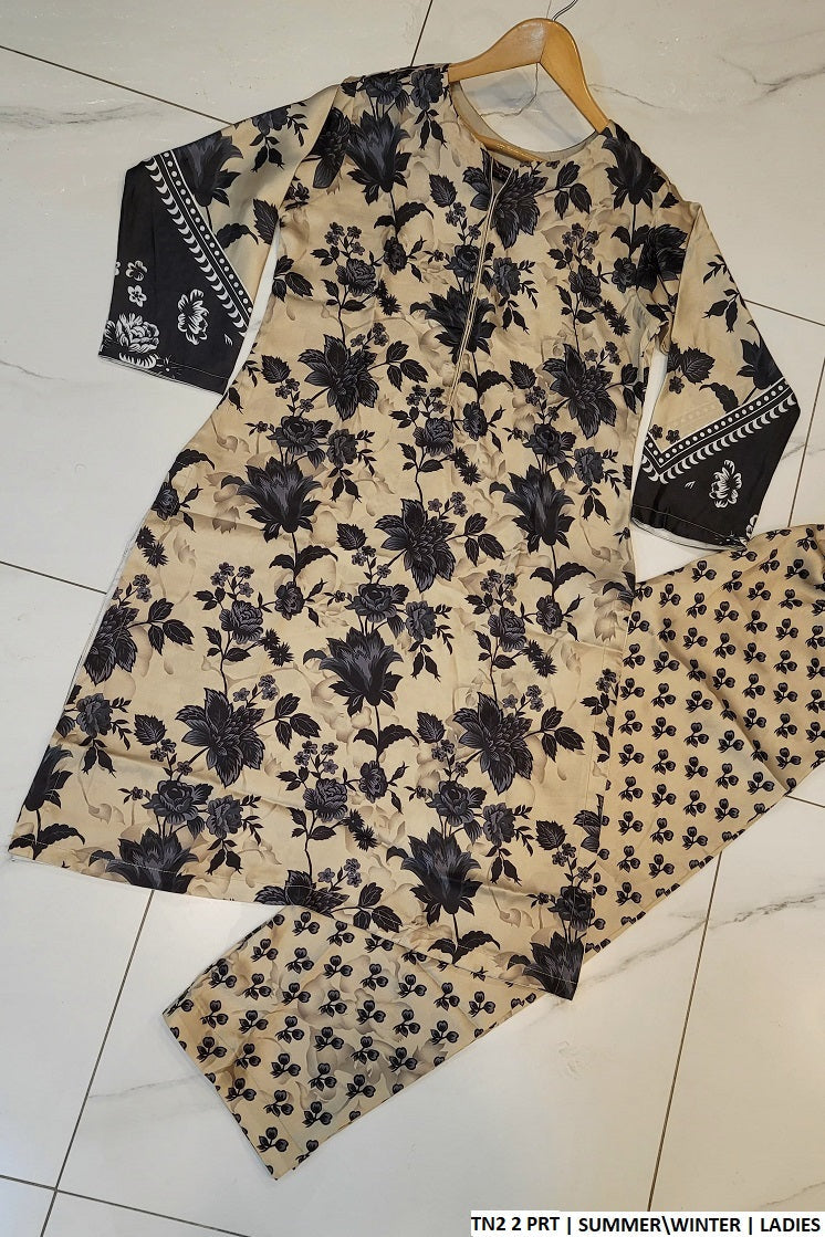 TN2 2 silk Pakistani women's straight shirt back view