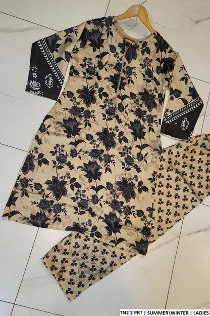 TN2 2 silk Pakistani women's straight shirt back view