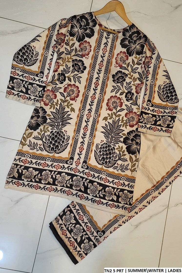 TN2 5 silk Pakistani women's straight shirt side view