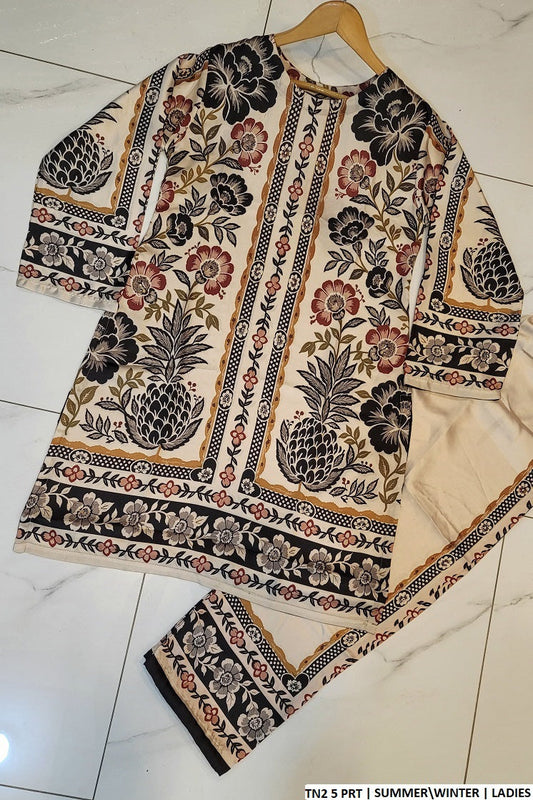 TN2 5 silk Pakistani women's straight shirt side view