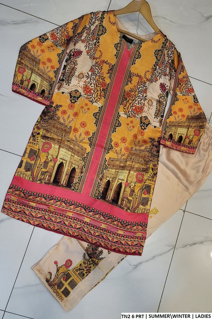 TN2 6 silk Pakistani women's straight shirt side view