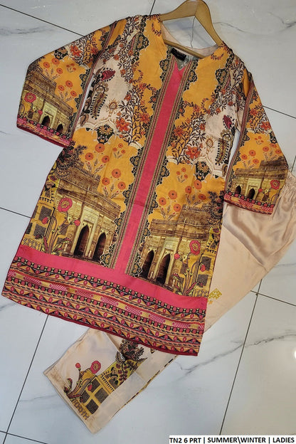 TN2 6 silk Pakistani women's straight shirt side view