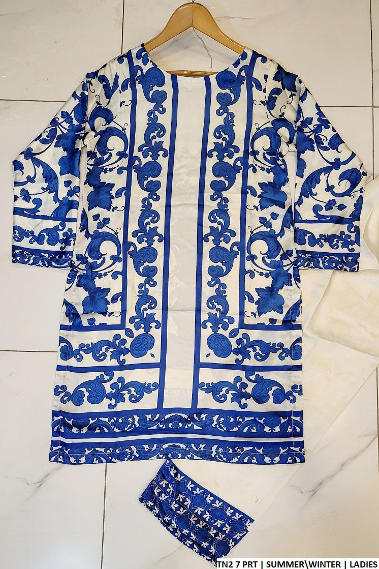 TN2 7 silk Pakistani women's straight shirt side view