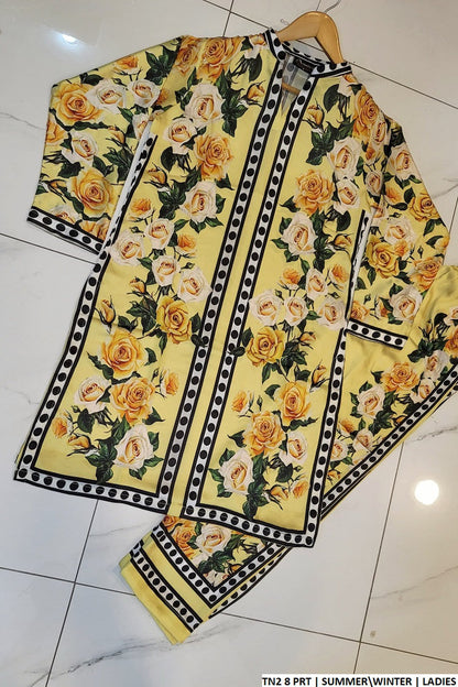 TN2 8 silk Pakistani women's straight shirt side view