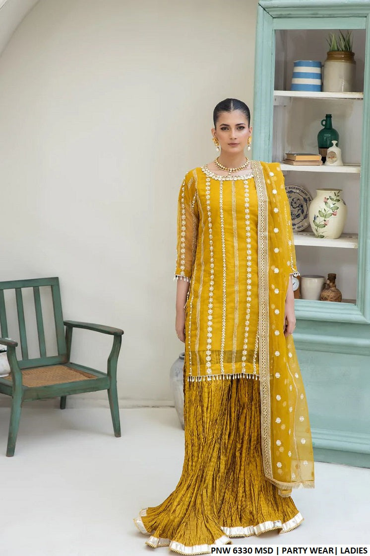 PNW 6330 Pakistani women's organza outfit full view
