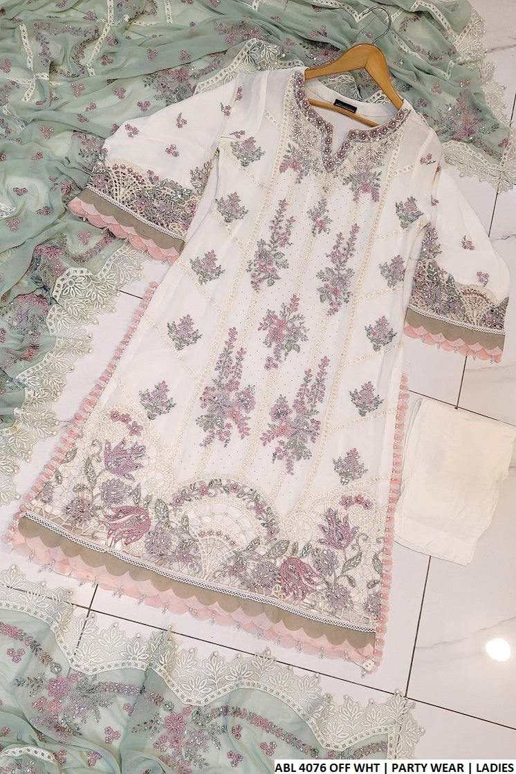 ABL 4076 - Elegant A-line Chiffon 3-Piece Women's Pakistani Suit