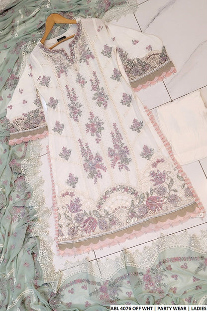 ABL 4076 - Elegant A-line Chiffon 3-Piece Women's Pakistani Suit