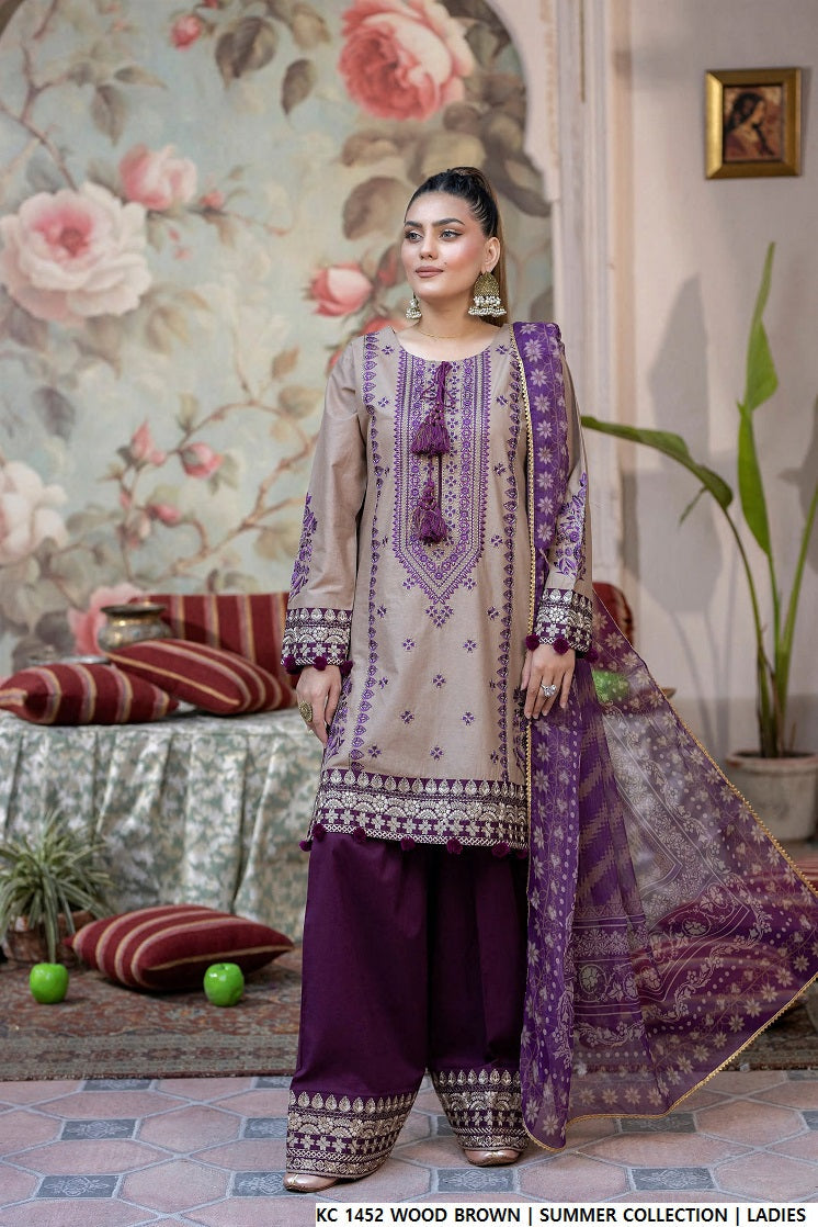 KC 1452 WOOD BROWN | FARSHI SHALWAR