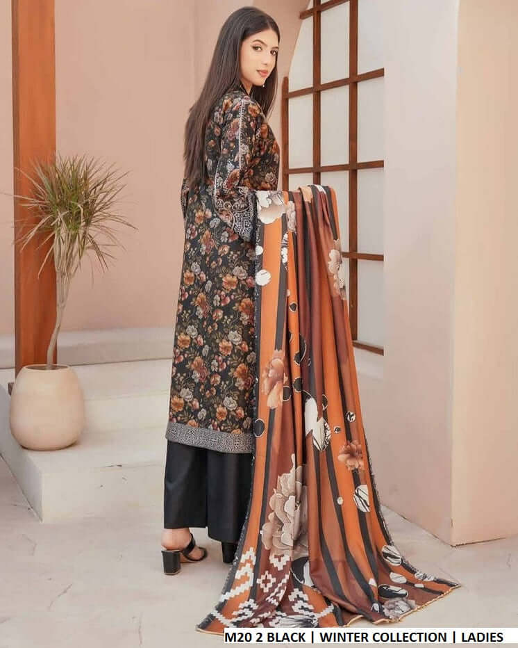 Black lawn Pakistani women's A-Line casual shirt side view