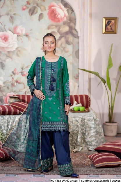 KC 1452 DARK GREEN | FARSHI SHALWAR