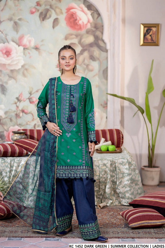 KC 1452 DARK GREEN | FARSHI SHALWAR