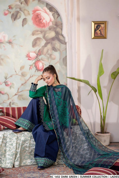 KC 1452 DARK GREEN | FARSHI SHALWAR