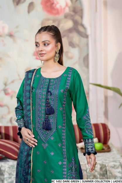 KC 1452 DARK GREEN | FARSHI SHALWAR