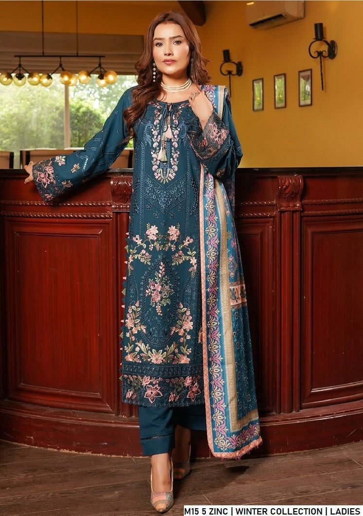 Lawn A-Line shirt zinc grey - Pakistani women's casual summer outfit with cotton trouser and lawn dupatta front view