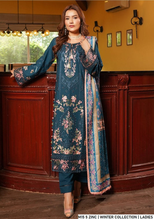 Lawn A-Line shirt zinc grey - Pakistani women's casual summer outfit with cotton trouser and lawn dupatta front view