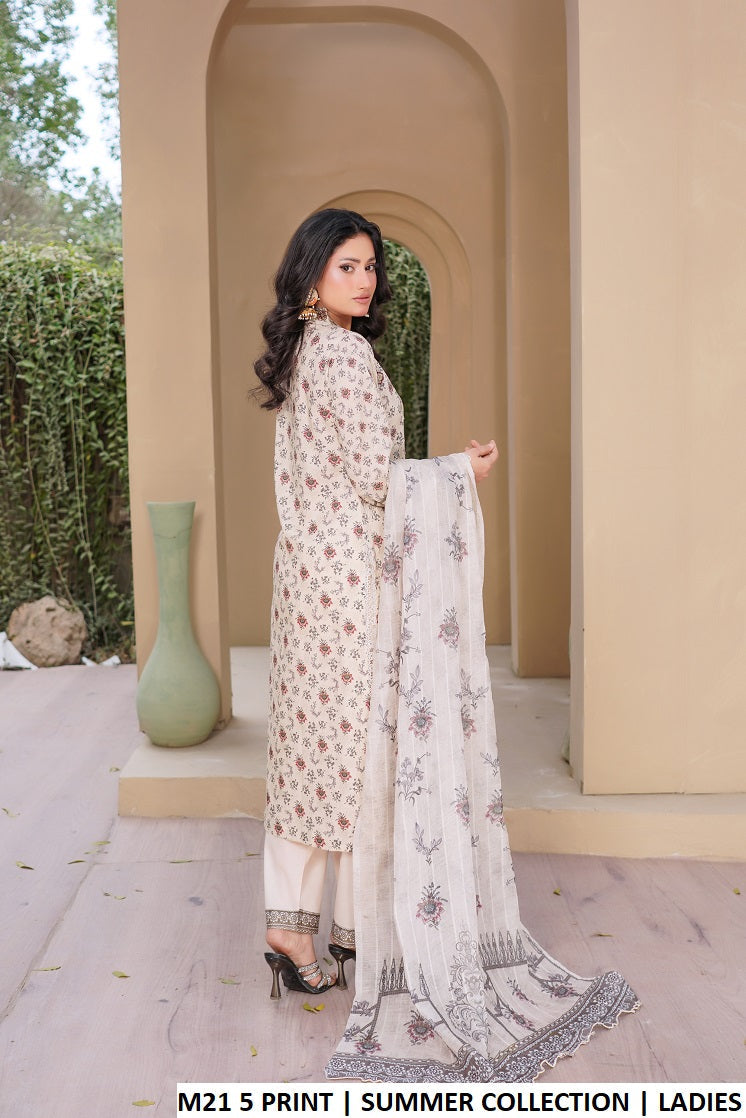 Pakistani women's lawn A-Line printed casual shirt plazo back view
