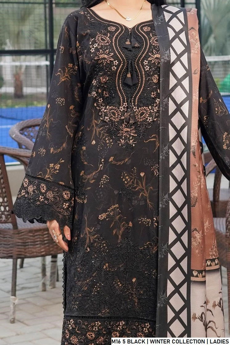Pakistani women's black lawn A-Line casual shirt detail view