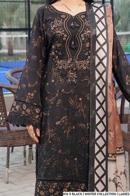 Pakistani women's black lawn A-Line casual shirt detail view