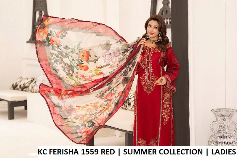 Pakistani women's red cotton straight shirt plazo back view