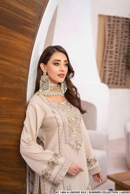 KC 1484 ALMOND SILK | FARSHI SHALWAR