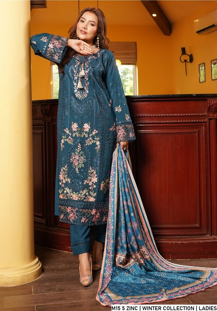 Pakistani women's zinc grey lawn A-Line casual shirt detail view