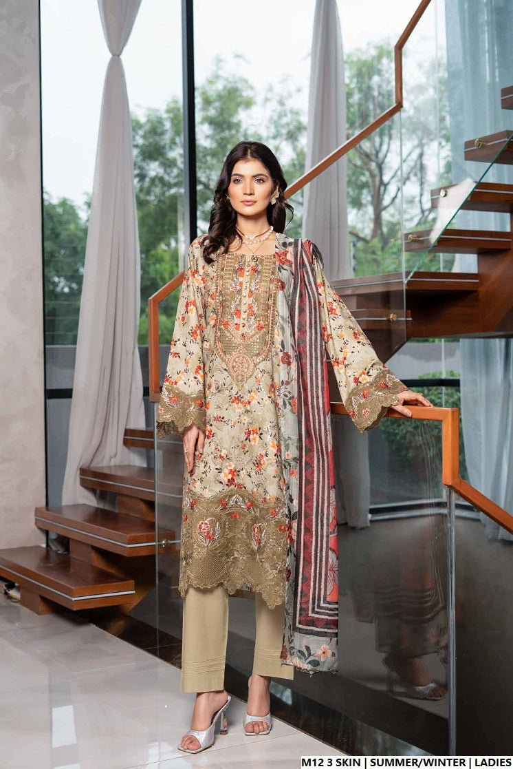 Pakistani women's lawn A-Line printed casual shirt side view