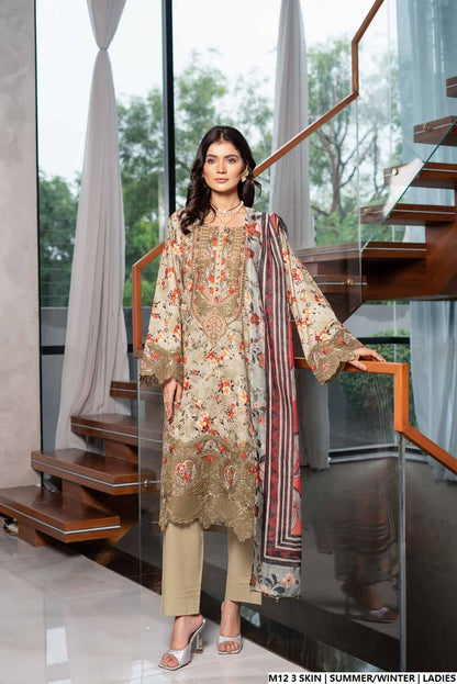 Pakistani women's lawn A-Line printed casual shirt side view