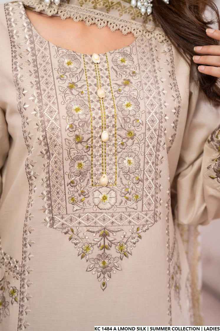 KC 1484 ALMOND SILK | FARSHI SHALWAR