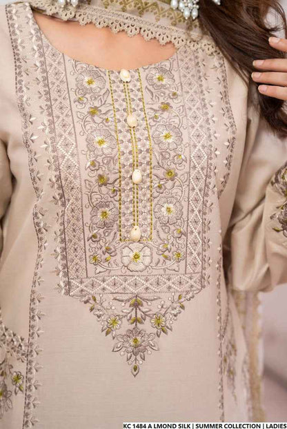 KC 1484 ALMOND SILK | FARSHI SHALWAR