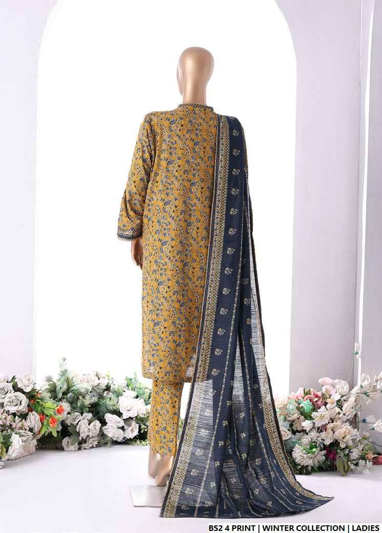 Pakistani women's lawn A-Line printed casual outfit back view