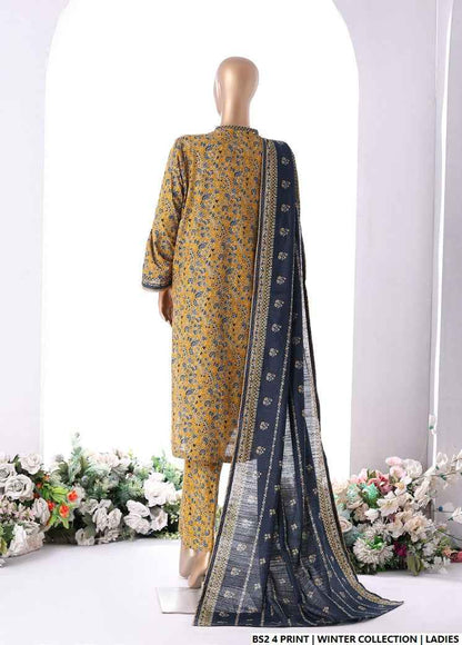 Pakistani women's lawn A-Line printed casual outfit back view