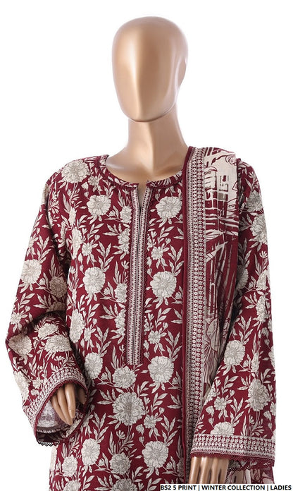 Pakistani women's lawn A-Line printed casual shirt side view