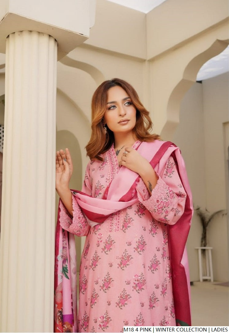 Pink lawn Pakistani women's A-Line casual shirt side view