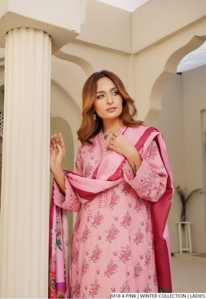 Pink lawn Pakistani women's A-Line casual shirt side view