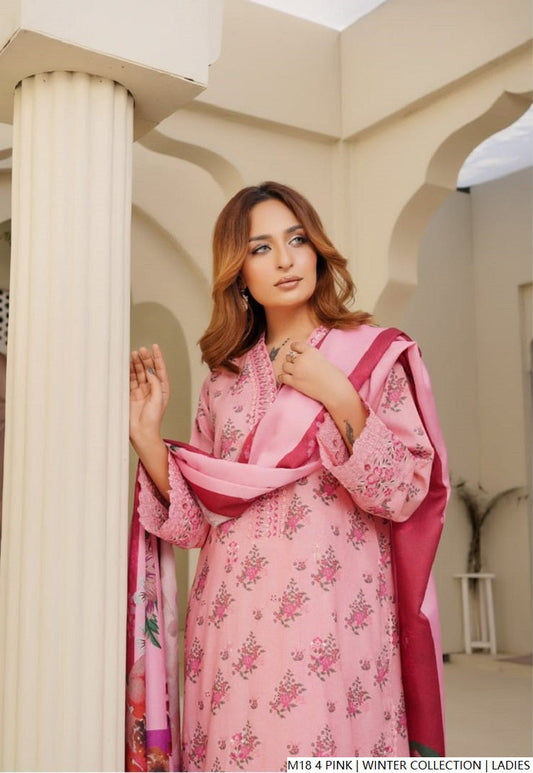 Pink lawn Pakistani women's A-Line casual shirt side view