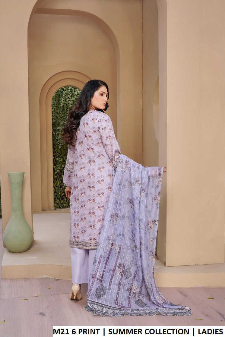 Pakistani women's lawn A-Line printed casual shirt plazo back view