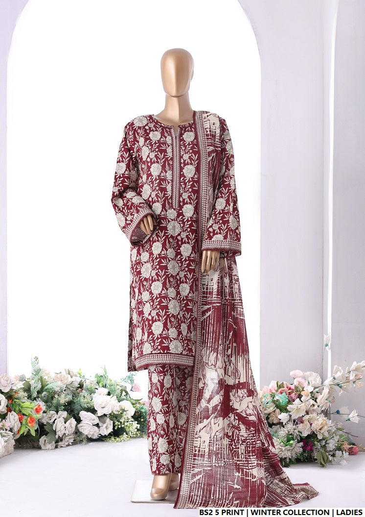 Lawn A-Line printed shirt - Pakistani women's casual summer outfit with cotton trouser and lawn dupatta front view
