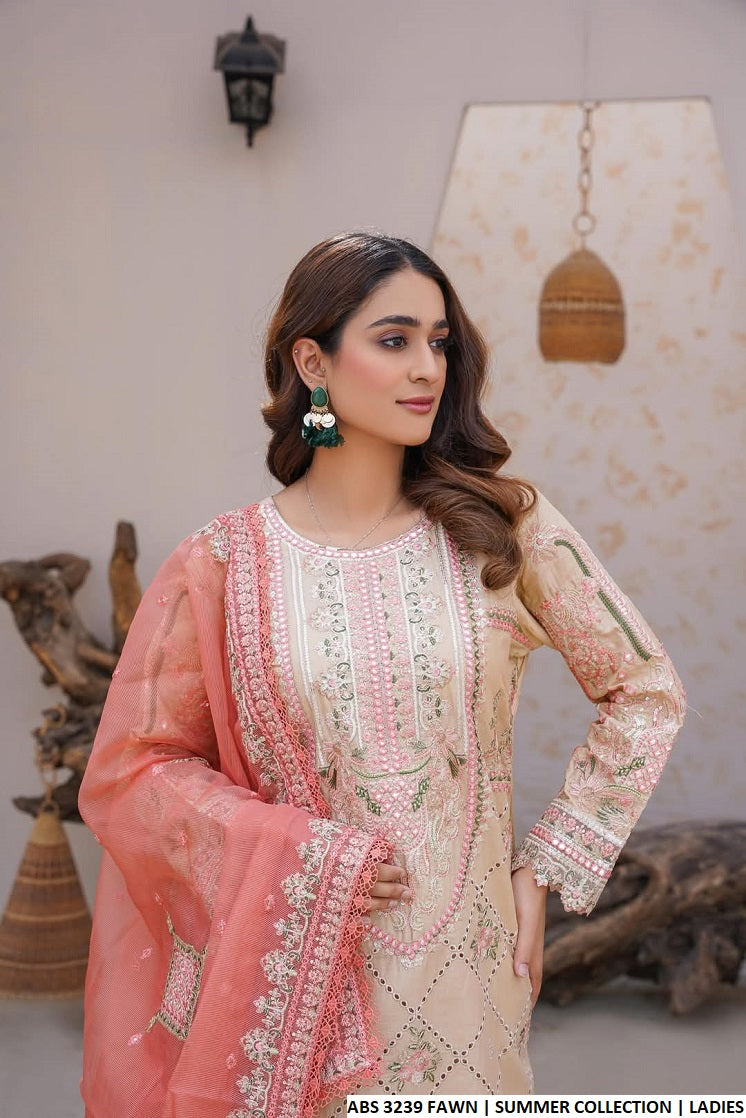 ABS 3239 cotton Pakistani women's casual straight shirt back view