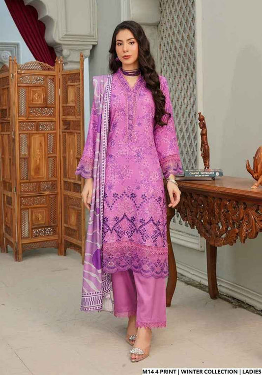 Lawn A-Line printed shirt - Pakistani women's casual summer outfit with cotton trouser and lawn dupatta front view