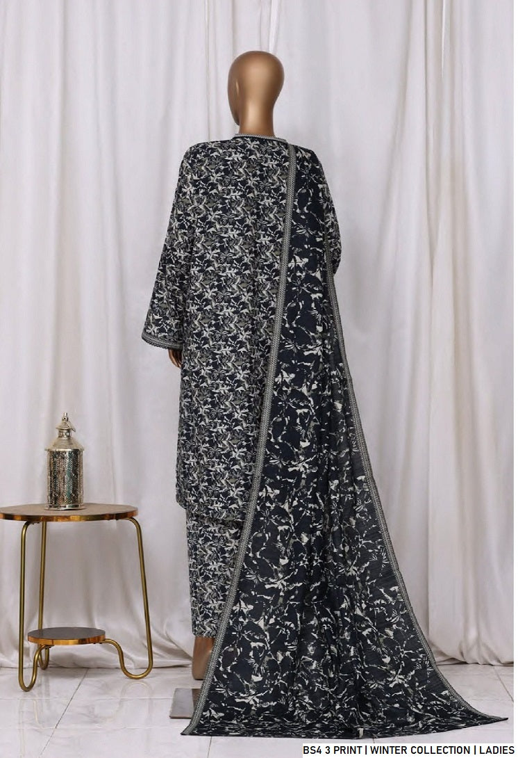 Pakistani women's lawn A-Line printed casual outfit back view