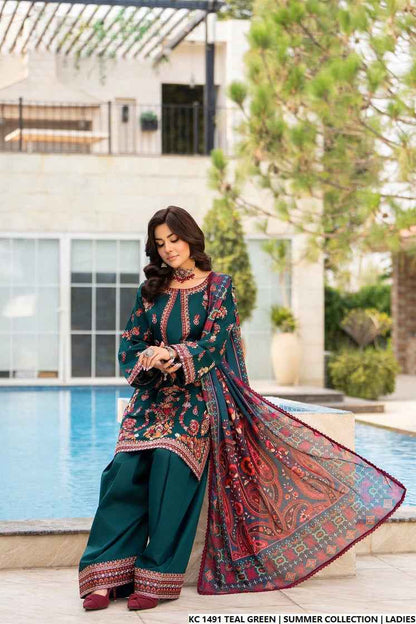 KC 1491 TEAL GREEN | FARSHI SHALWAR