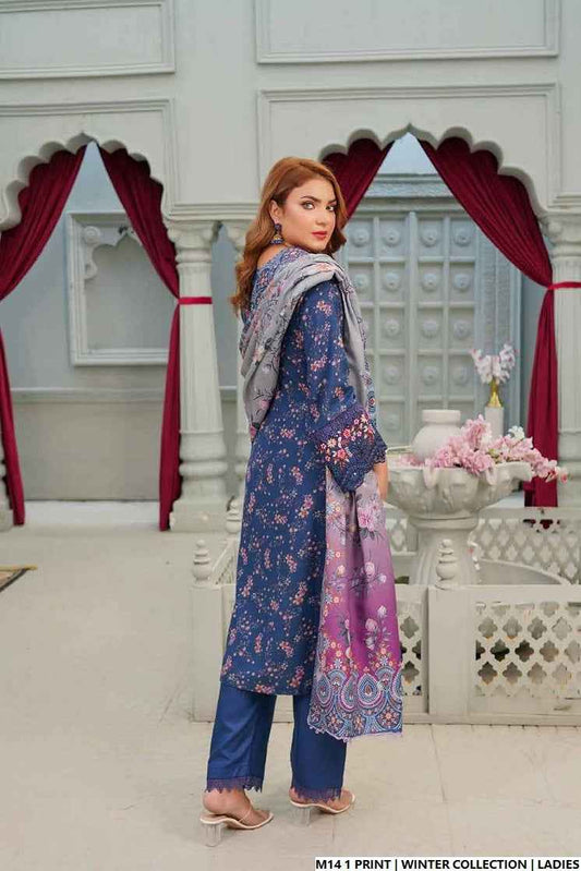 Pakistani women's lawn A-Line printed casual shirt side view