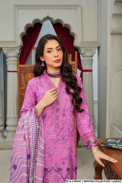 Pakistani women's lawn A-Line printed casual outfit back view