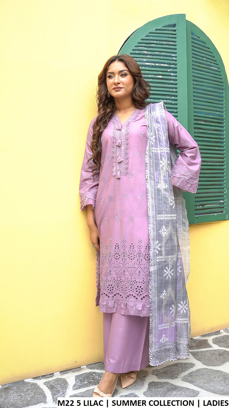Cotton straight shirt plazo - Pakistani women's casual everyday outfit with digital print dupatta front view