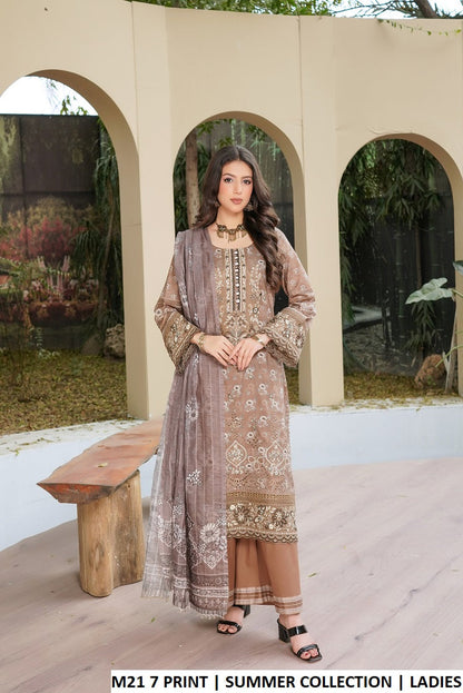 Pakistani women's lawn A-Line printed casual shirt plazo back view