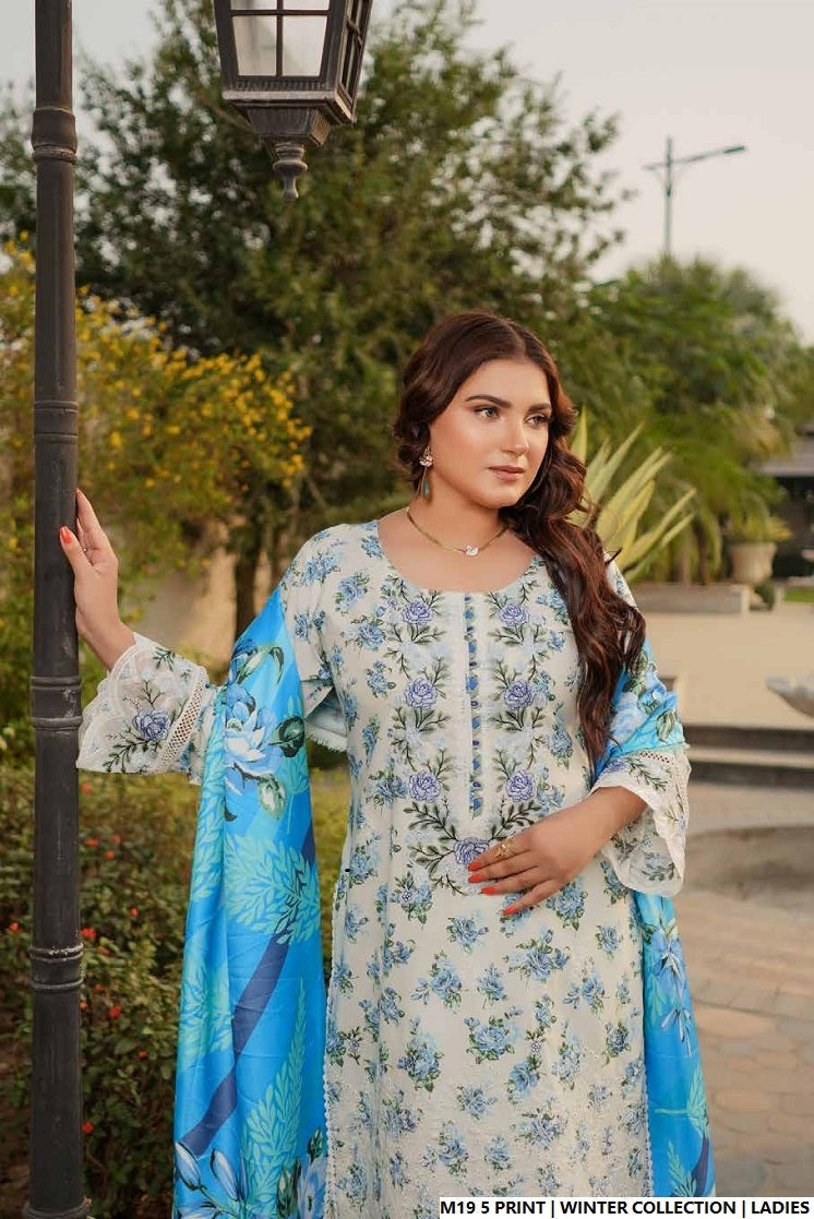 Pakistani women's lawn A-Line printed casual shirt side view