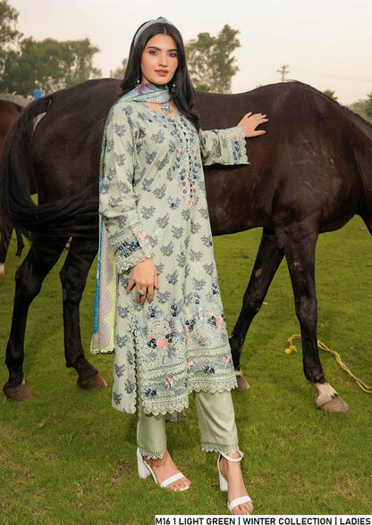Pakistani women's light green lawn A-Line casual shirt detail view