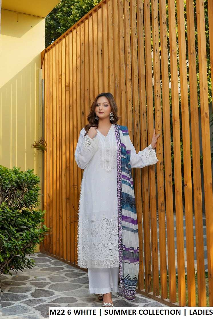 Cotton straight shirt plazo - Pakistani women's casual everyday outfit with digital print dupatta front view